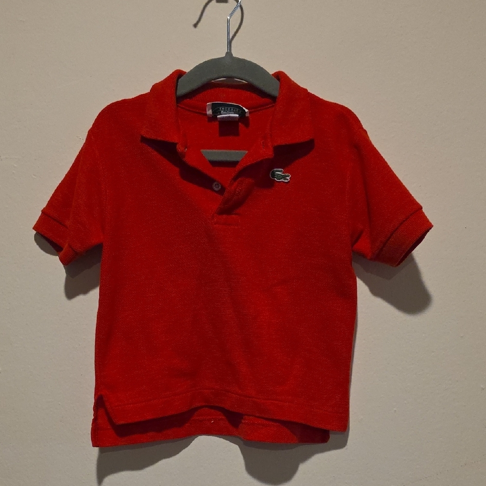 Vintage IZOD Lacoste Kids Bright Red Short-Sleeve Polo
